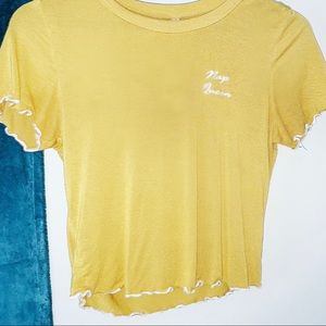 Yellow crop top tee